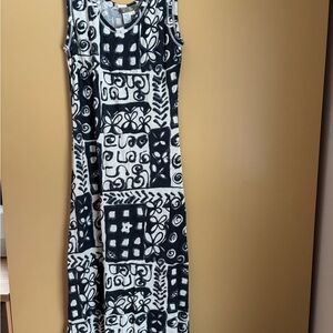 The Territory Ahead Black and White Geometric Dress